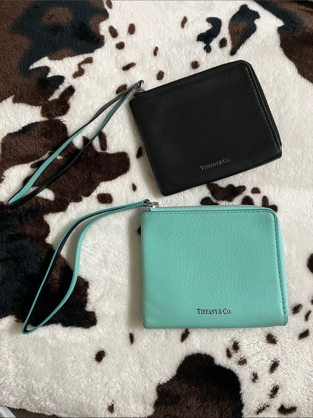 Tiffany & Co. Zip Wristlet Wallets in Tiffany Blue and Black